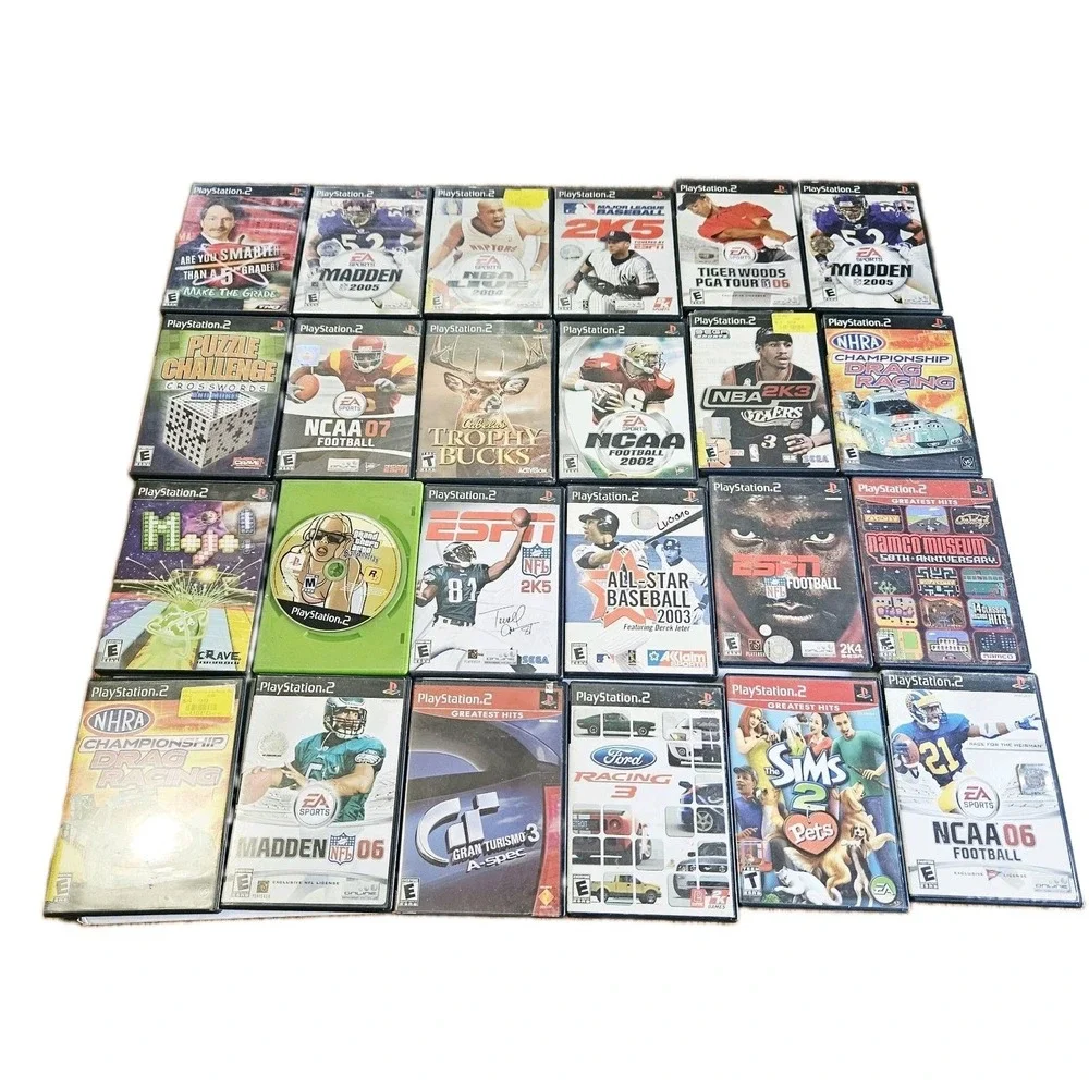 Play Station 2 Games Lot Of 24 Games  GTA, Sports, Racing And More Some Manuels